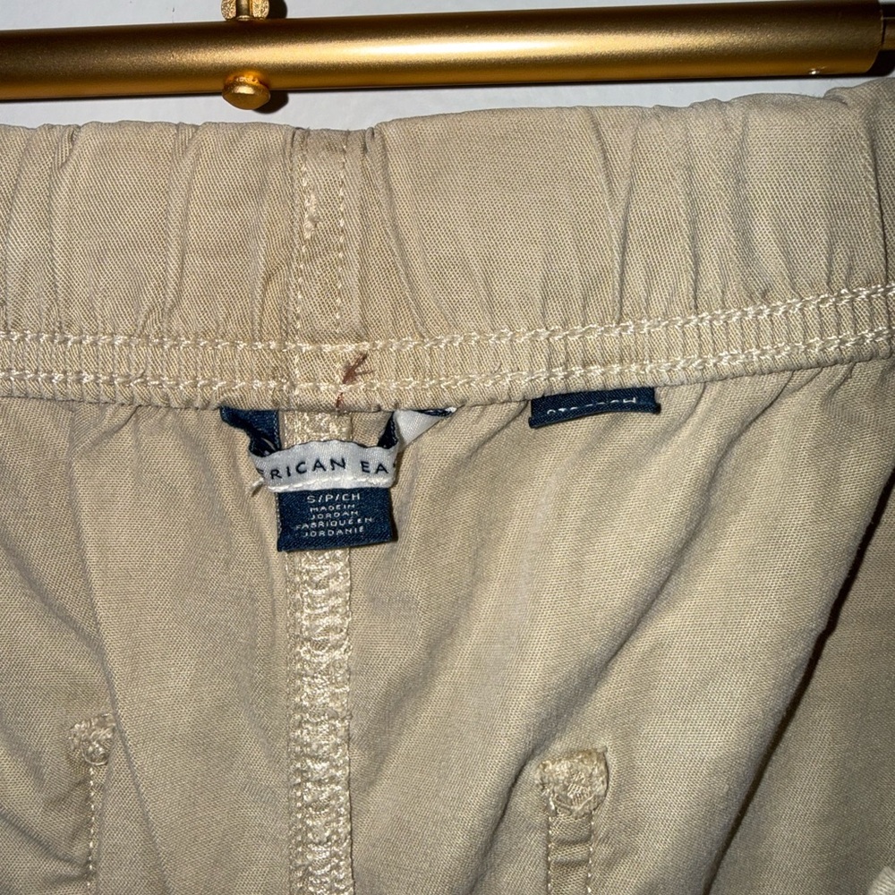 American Eagle Outfitters Beige Drawstring Wide Leg Pull-On Pants Medium - Picture 7 of 7